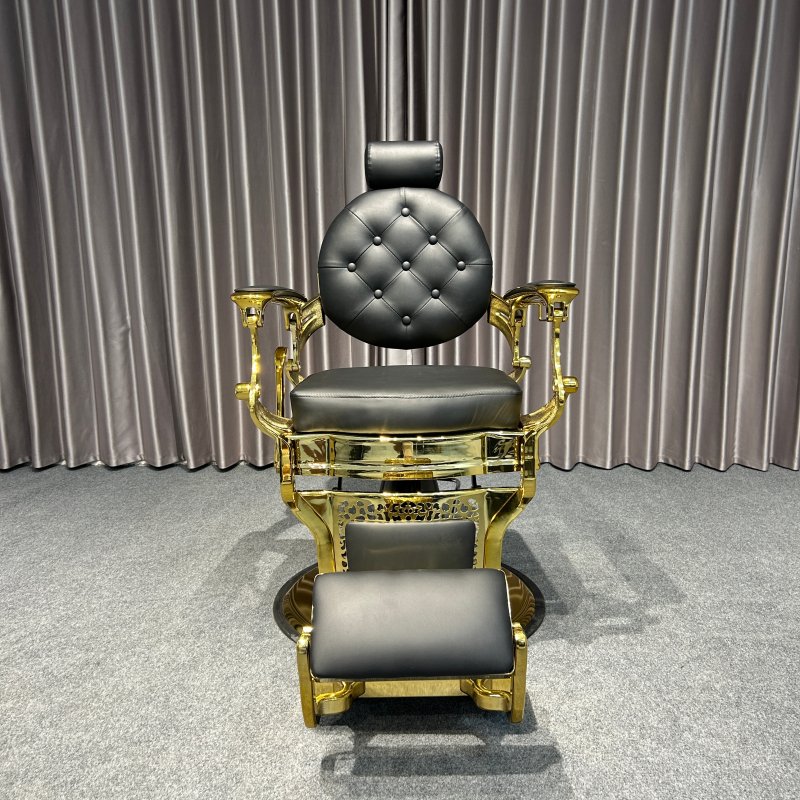Barbershop Chairs Hair Salon Furniture Barber Chairs Vintage Barber Chair for Sale Factory Direct Customized Black Metal Modern