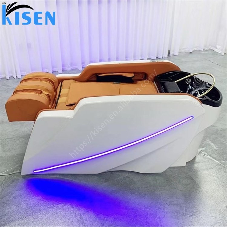 KISEN Luxury Steamer Head Spa Massage Shampoo Body Massage Chair Electric Massage Shampoo Bed Table Washing For Beauty Salon