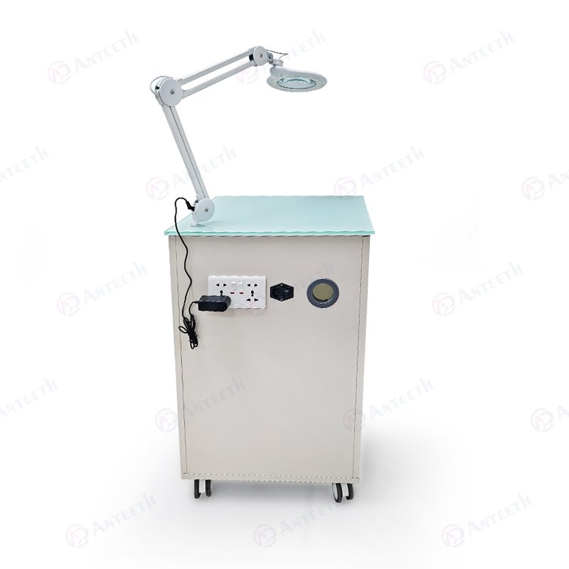 Anteeth Beauty Salon Dental Medical Furniture 3 Drawers Magnifier Mobile Cabinet Trolley Beauty Cart