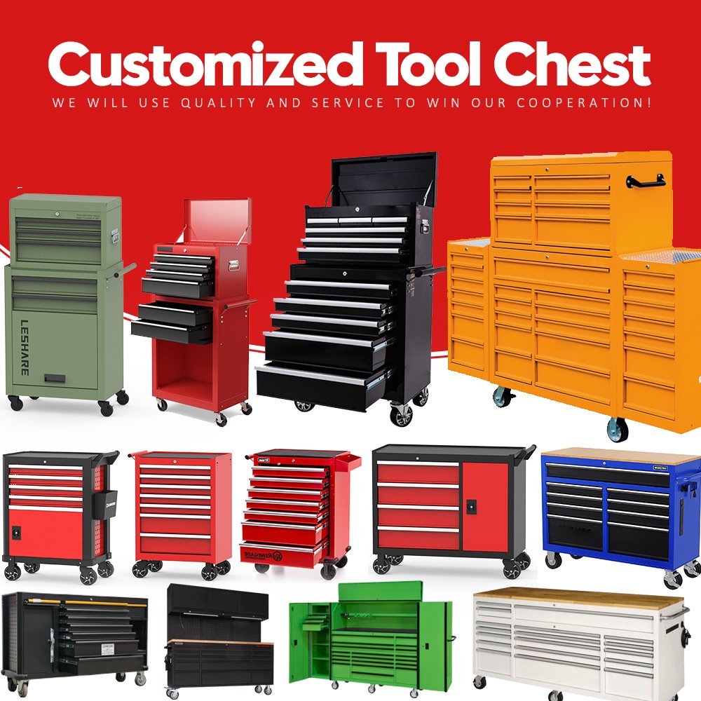 wholesale 36-In W x 24-In D 5-Drawer Mobile Workbench Wood Top tool cart drawers salon troley