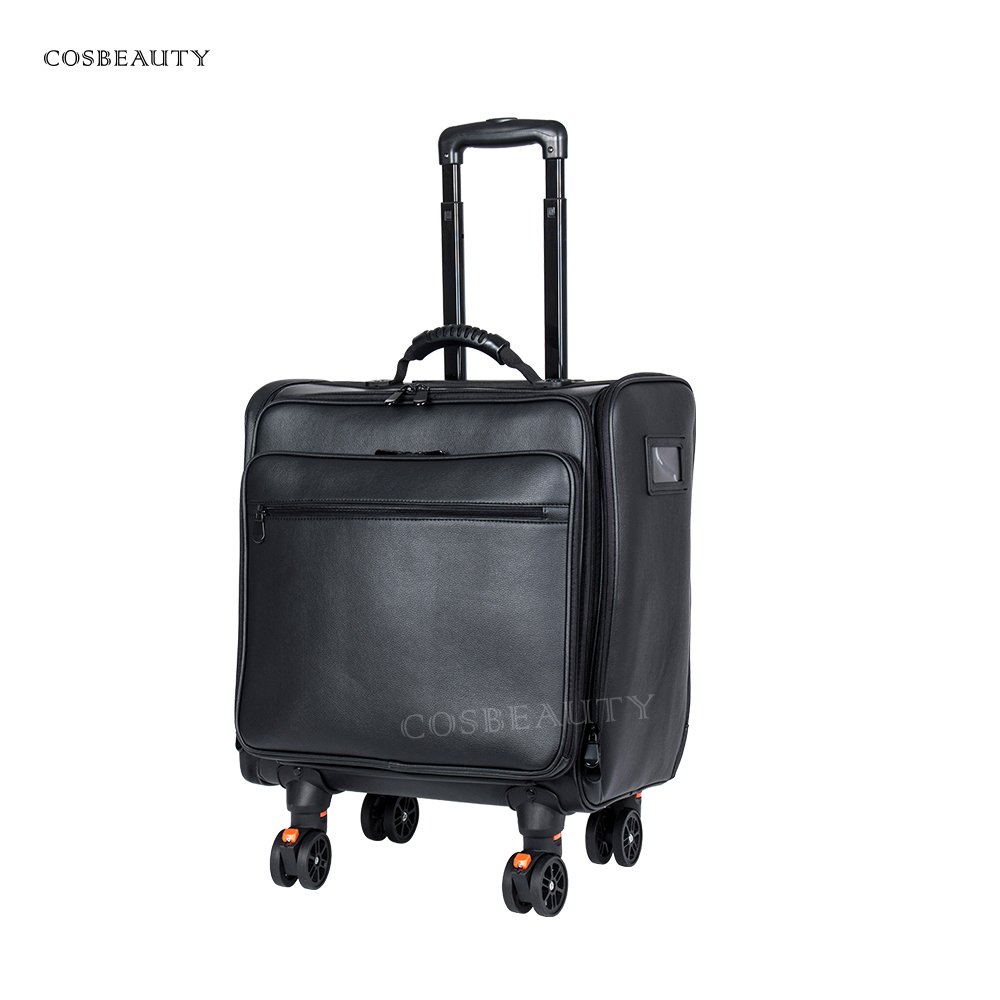 Large Storage Portable Custom Cosmetic Nylon Trolley Bag Beauty Vanity Make Up Suitcase Rolling Makeup Case