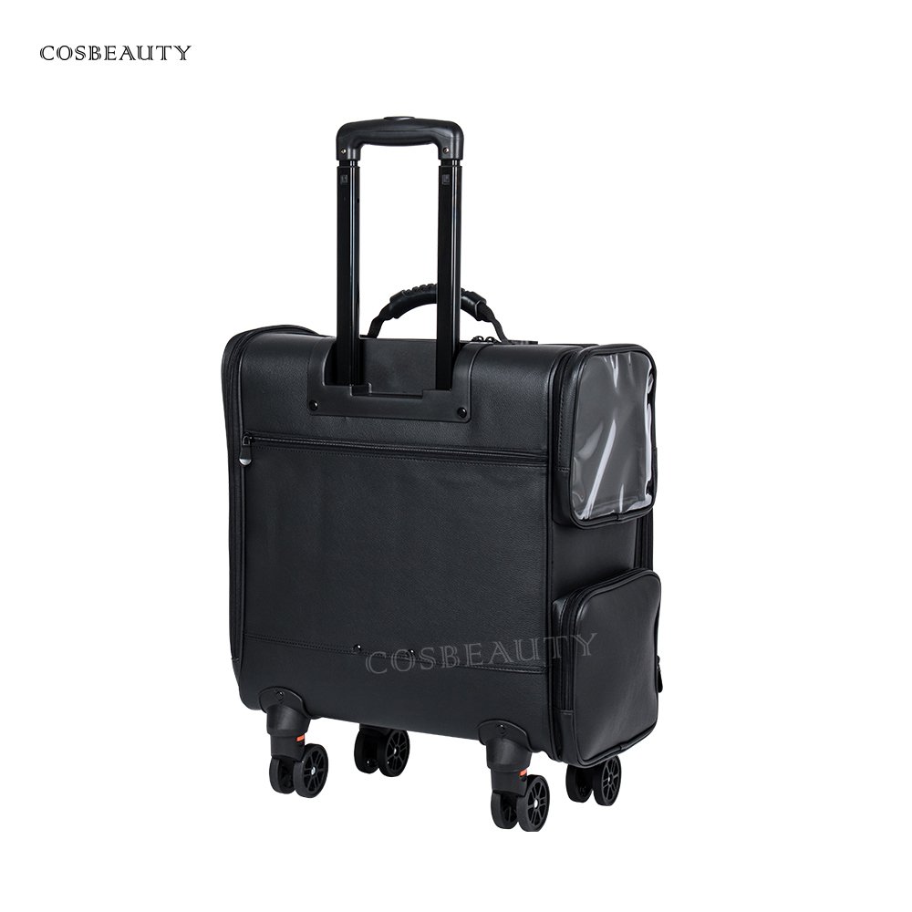 Large Storage Portable Custom Cosmetic Nylon Trolley Bag Beauty Vanity Make Up Suitcase Rolling Makeup Case