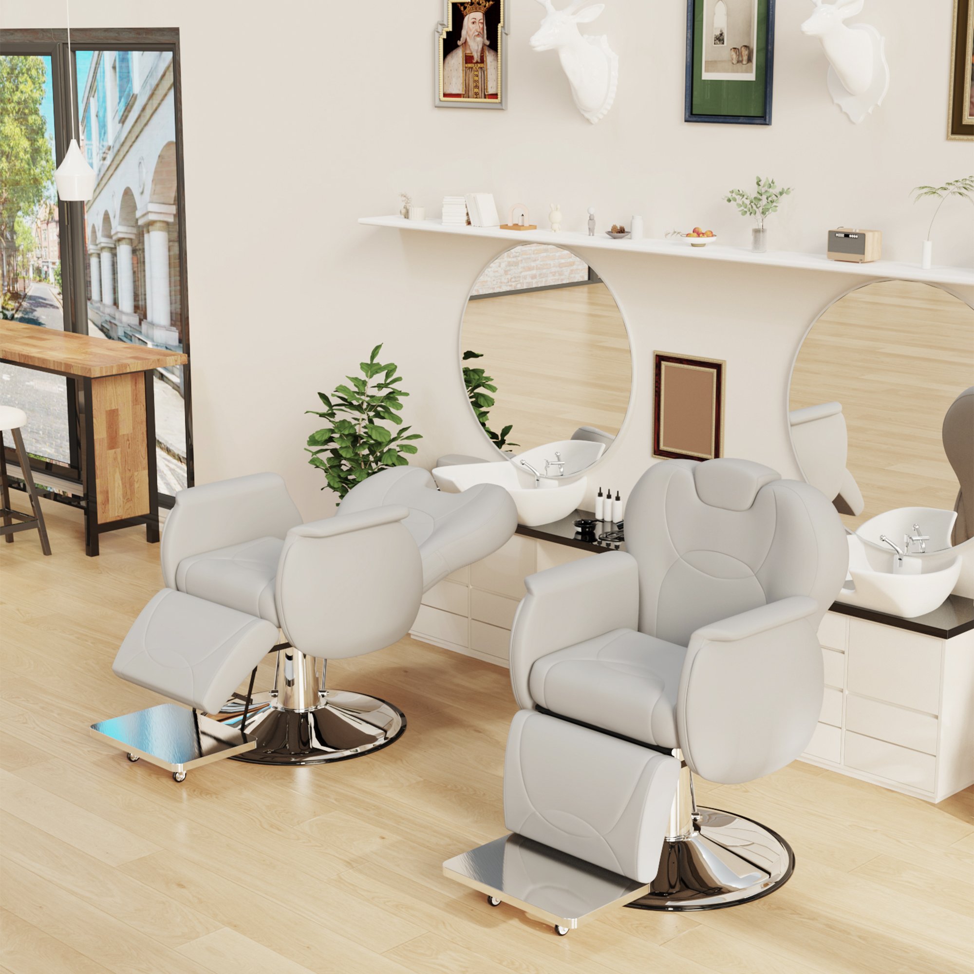 Factory Direct Sale Adjustable Height Comfortable Seating Modern Hair Salon Reclining Barber Chair