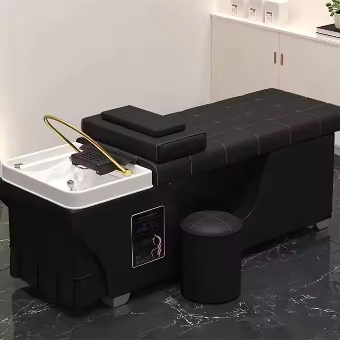 Hot Selling Professional Spa Massage Chair Comfortable Barber Shop Salon Furniture Modern Bedroom Use Black Basin Bathroom