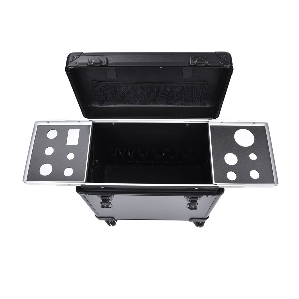 Custom Made High Quality Fashion Design Hair Salon Barber Aluminum Material Tool Case With Lock & Trolley