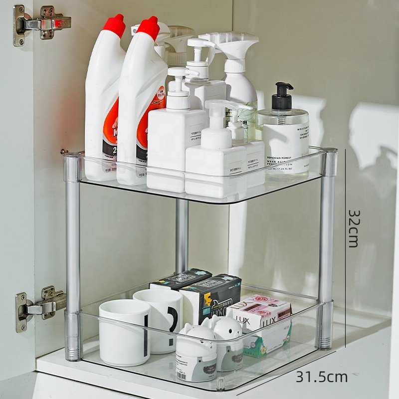 2/3/4/5 Layer Rotating Practical Trolley Kitchen Storage Rack Square Plastic Shelf with Wheel Rotatable Kitchen Organizer