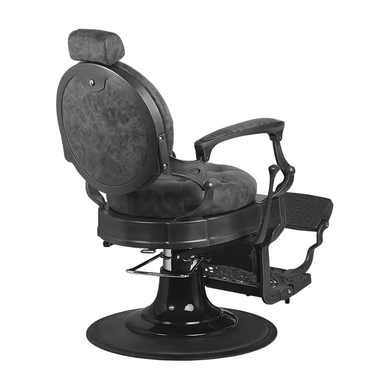 Classic Heavy-Duty Black Barber Chair Hydraulic Vintage Antique Hair Cutting Leather Seat for Salons