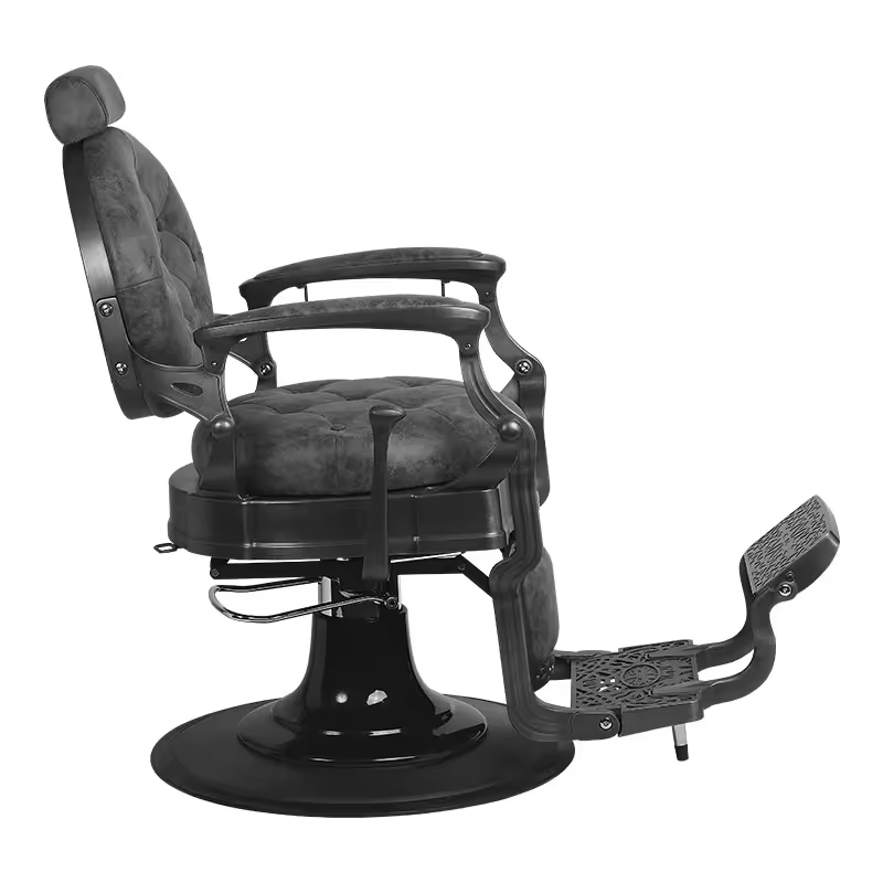 Classic Heavy-Duty Black Barber Chair Hydraulic Vintage Antique Hair Cutting Leather Seat for Salons