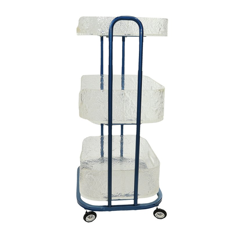 High-End New Design Barber Cheap Lockable Rolling Plastic Beauty Nail Multifunction Storage Facial Tray Cart with Casters