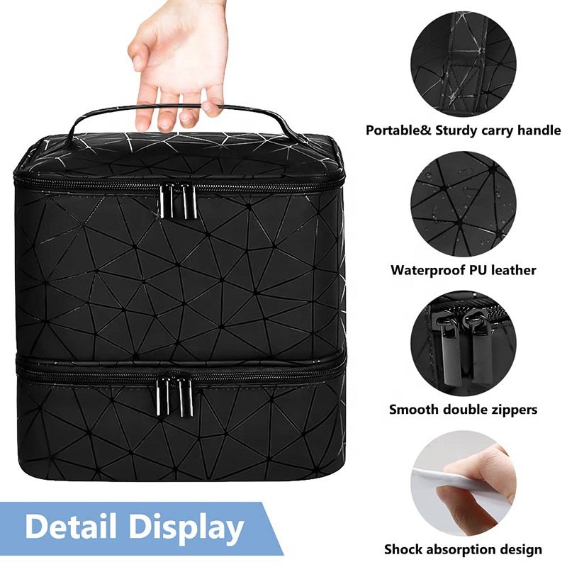 Wholesale Custom Salon Nails Bag Cosmetic Bag 30 Bottles Nail Polish Organizer Essential Nail Polish Bags
