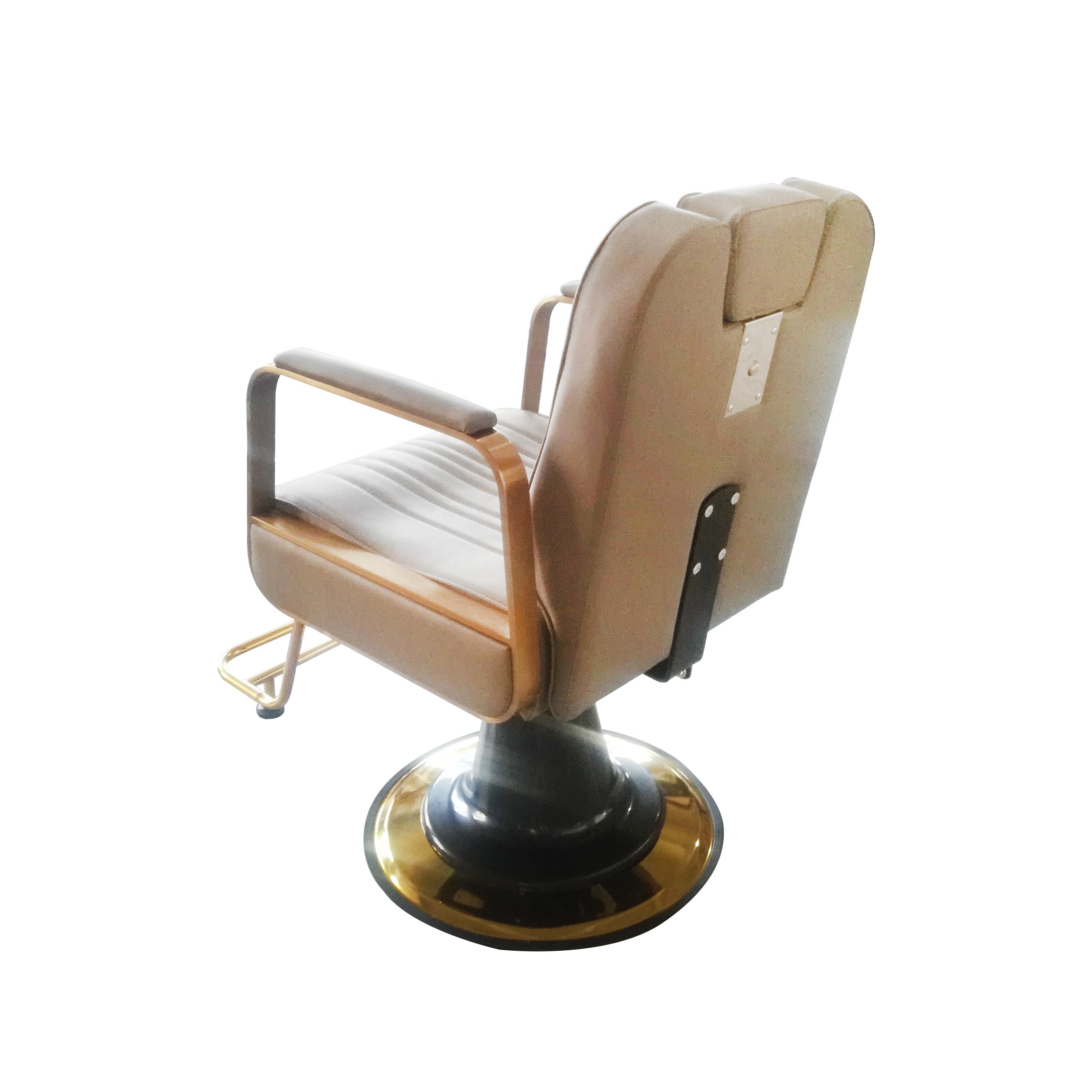 Yimmi Gold Barber Shop Hairdressing Chair Synthetic Leather Hair Beauty Salon Furniture Reclining Salon Chair