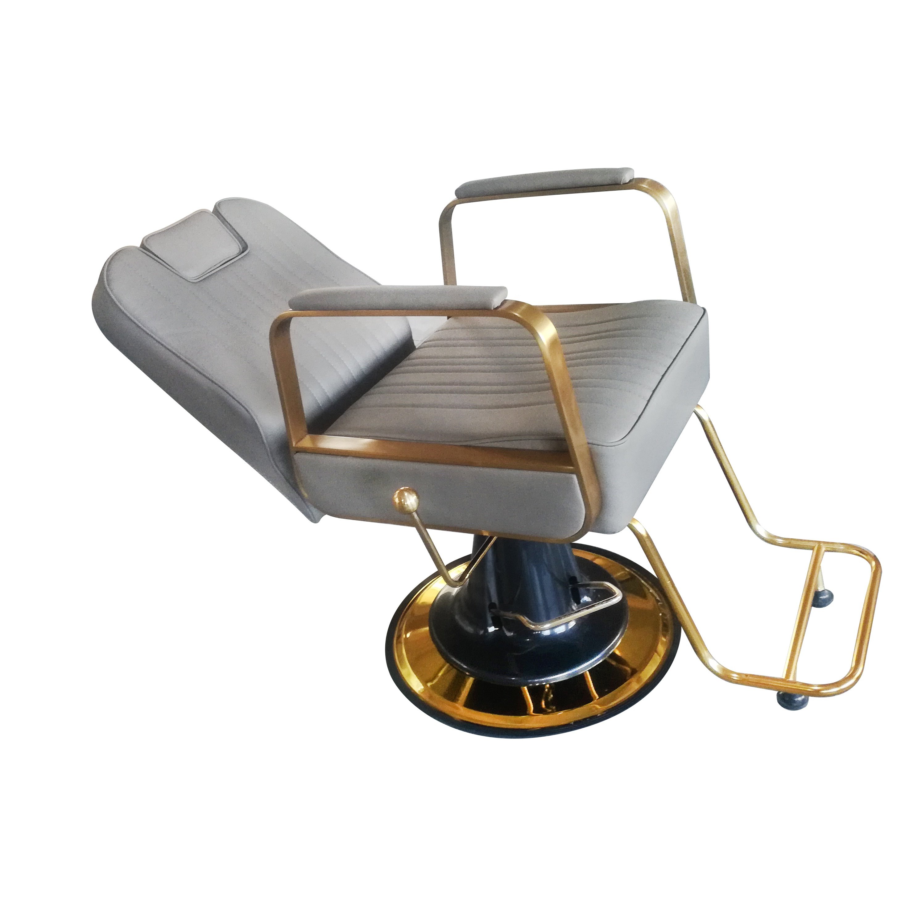 Yimmi Gold Barber Shop Hairdressing Chair Synthetic Leather Hair Beauty Salon Furniture Reclining Salon Chair