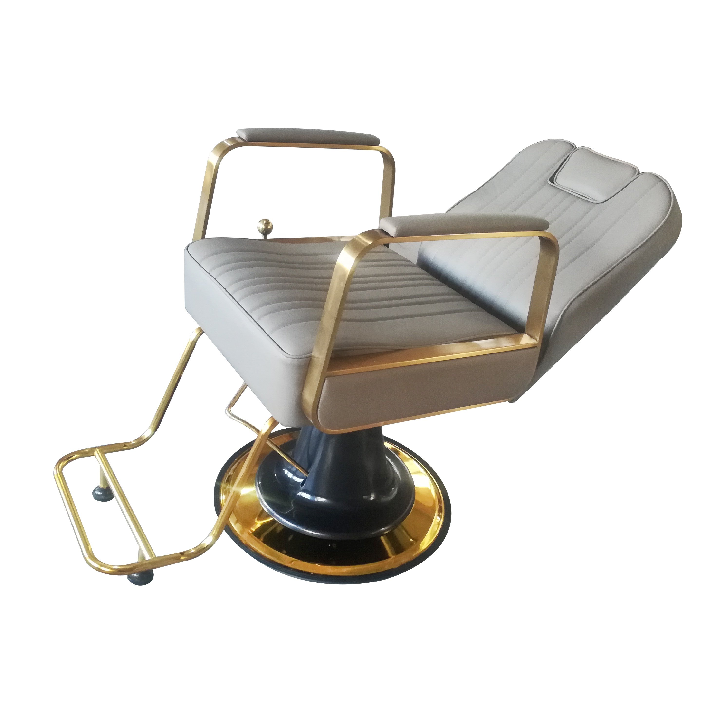 Yimmi Gold Barber Shop Hairdressing Chair Synthetic Leather Hair Beauty Salon Furniture Reclining Salon Chair