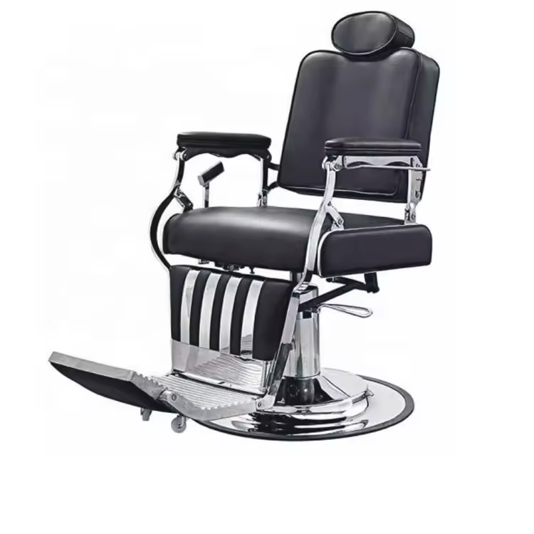 SW Belmont Barber Chair Reclining Leather Hairdressing Chair with Massage Feature for Salon or Home/Hotel Furniture