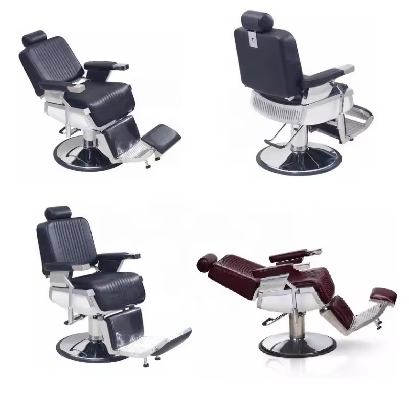 SW Belmont Barber Chair Reclining Leather Hairdressing Chair with Massage Feature for Salon or Home/Hotel Furniture
