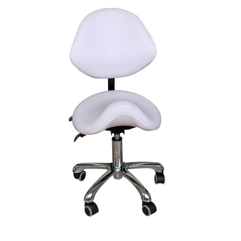 Luxury Design Oem Adjustable Salon Cutting Pu Leather Saddle Stool Rolling Swiveling Barber Chair