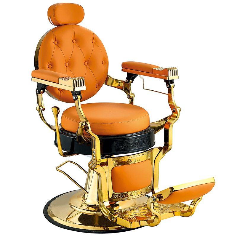 Classic Portable Hair Salon Hairdressing Chair Professional Luxury Golden Vintage Barber Chair High-End Lift Shaving Chair