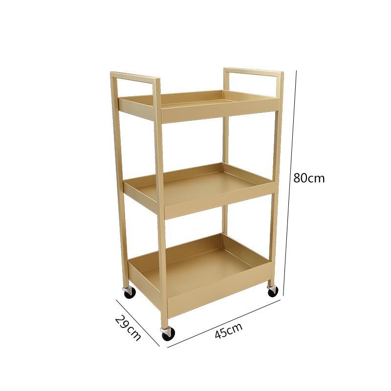 Golden Metal Salon Furniture Beauty Salon Three Layers Simple Fashion Iron Hairdressing Trolley