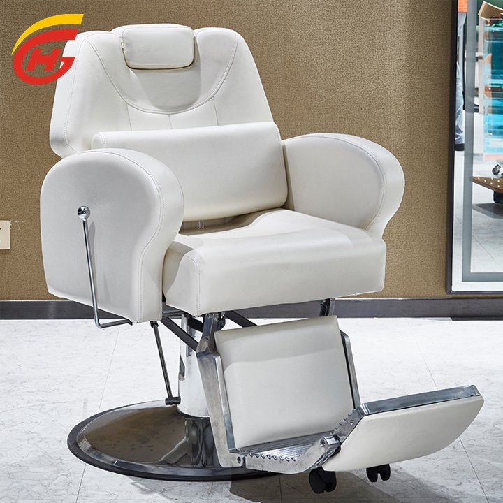 Hot sale luxury big barber chair adopts high-end steel structure, can be tilted and stretched, suitable for salon shop