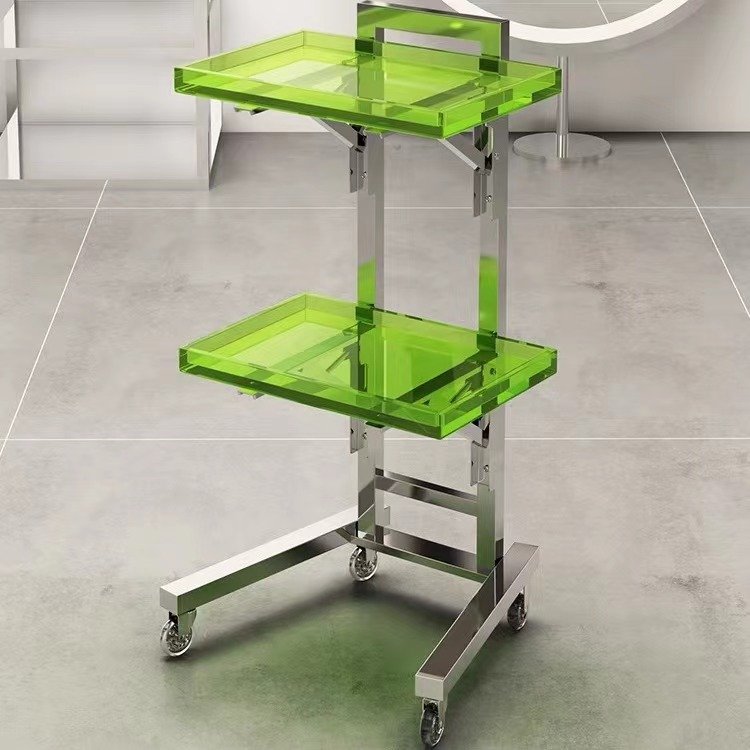 Stainless steel beauty salon trolley foldable hair salon special ironing and dyeing car barbershop tool cabinet