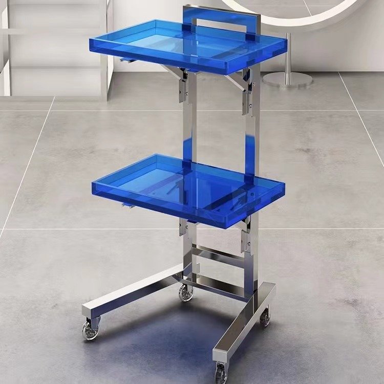 Stainless steel beauty salon trolley foldable hair salon special ironing and dyeing car barbershop tool cabinet