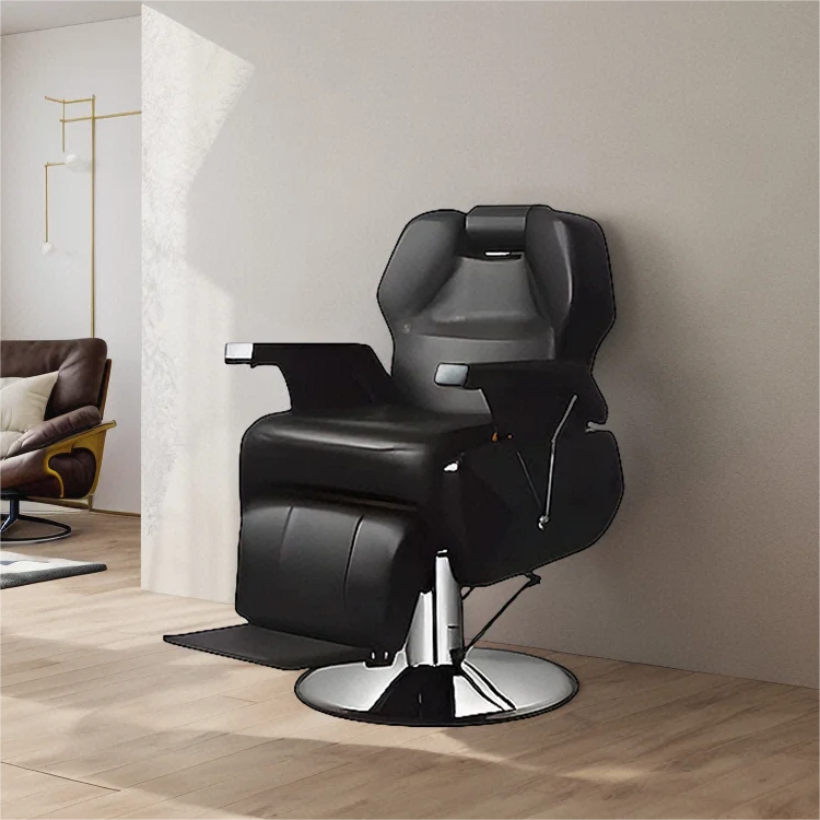 Ekintop Antique Beauty Salon Black Reclining Hydraulic Barber Chair Massage Chair Beauty Salon Chairs