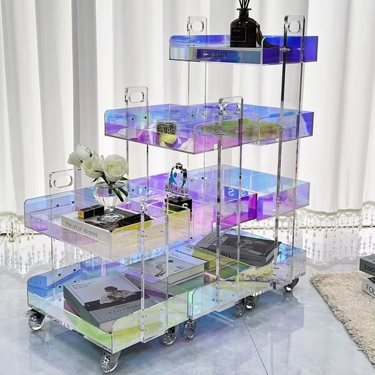 manufacturer high quality restaurant shopping mall Acrylic Serving cart