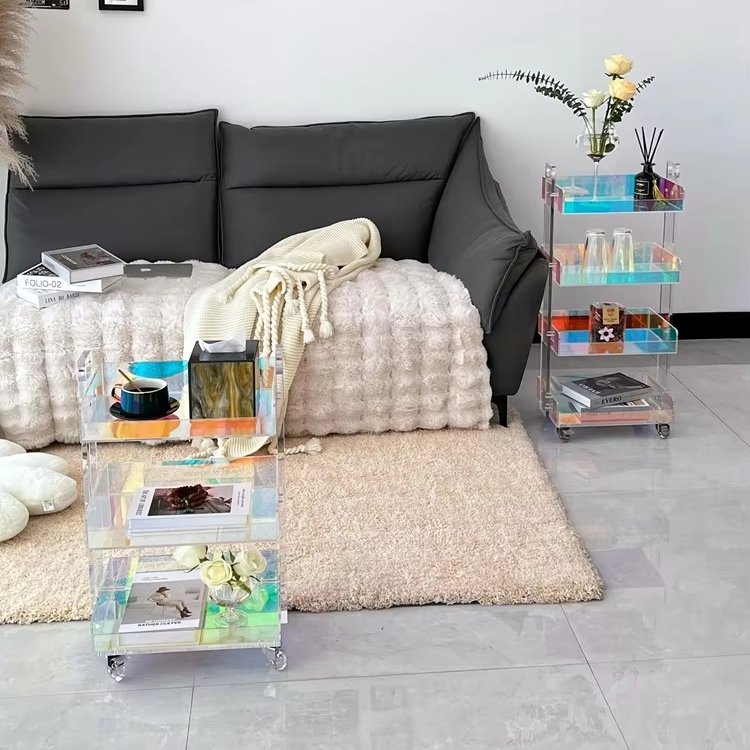 manufacturer high quality restaurant shopping mall Acrylic Serving cart