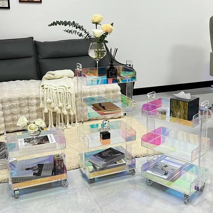 manufacturer high quality restaurant shopping mall Acrylic Serving cart
