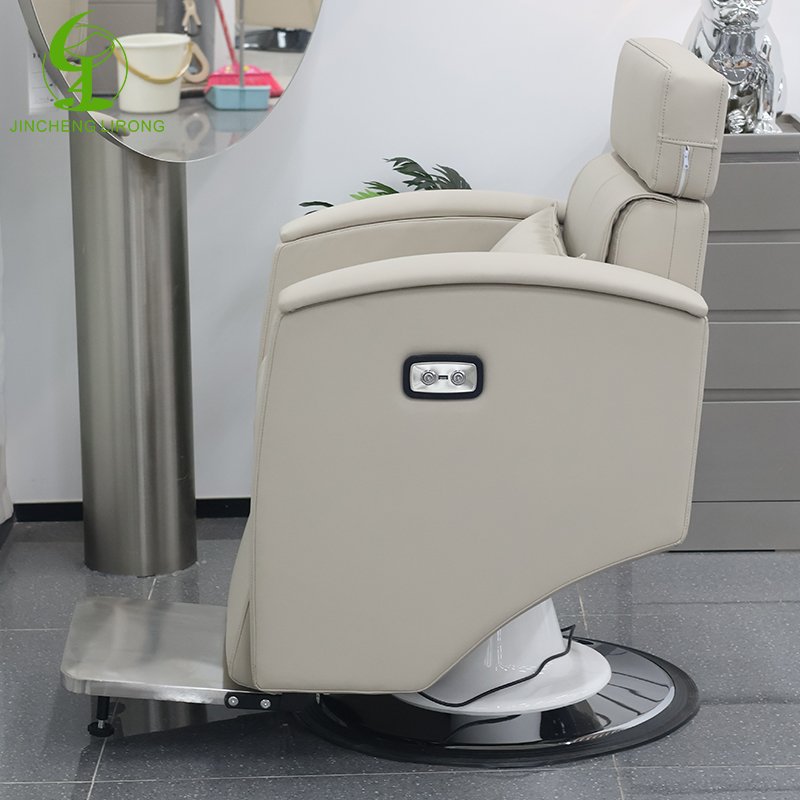 JINCHENG Wholesale Salon Portable Barber Chair Rotating Hair Styling Reclining Barber Chair Foot Operated Lifting 360 Degree