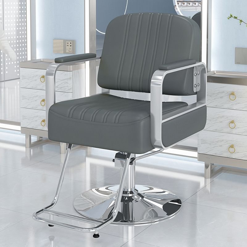 Hot Selling Hair Salon Furniture Stainless Steel Base Barber Chair Ergonomic Armchair With Footrest