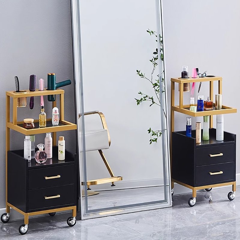 Portable hairdressing trolley beauty salon rolling storage cart cosmetic drawers salon furniture Barber Stool Organizer Cabinet