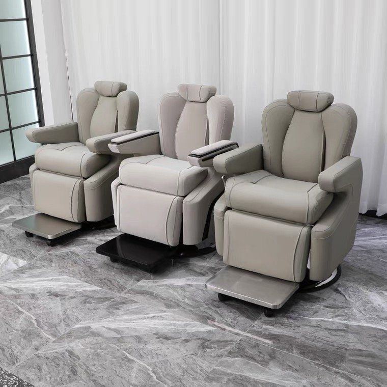 Jincheng salon equipment classic luxury barber shop lounge chair electric barber chair can rotate 360 degrees salon chair.