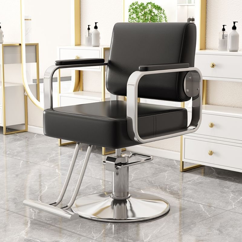 MORE DESIGN Stainless Steel PU Leather Barber Chair Wholesale Beauty Salon Hair Cutting Styling Swivel Chair