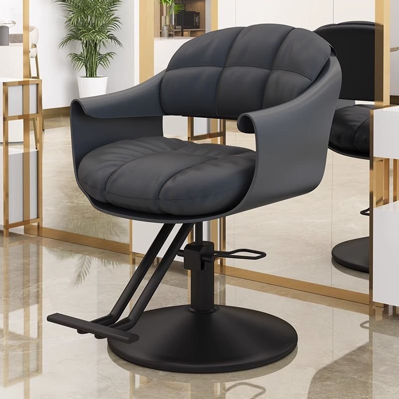 Factory Classic Gray Leather Salon Chair Styling Barber Chair Furniture Modern Hairdressing Hair Cutting Barber Shop Chairs