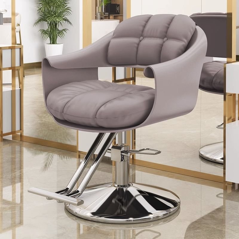 Factory Classic Gray Leather Salon Chair Styling Barber Chair Furniture Modern Hairdressing Hair Cutting Barber Shop Chairs