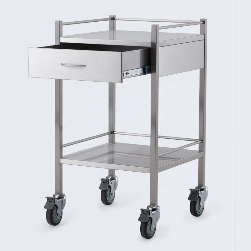 Meditroll MT01 Promote Sales Durable Stainless Steel Trolley On Wheels For Clinic
