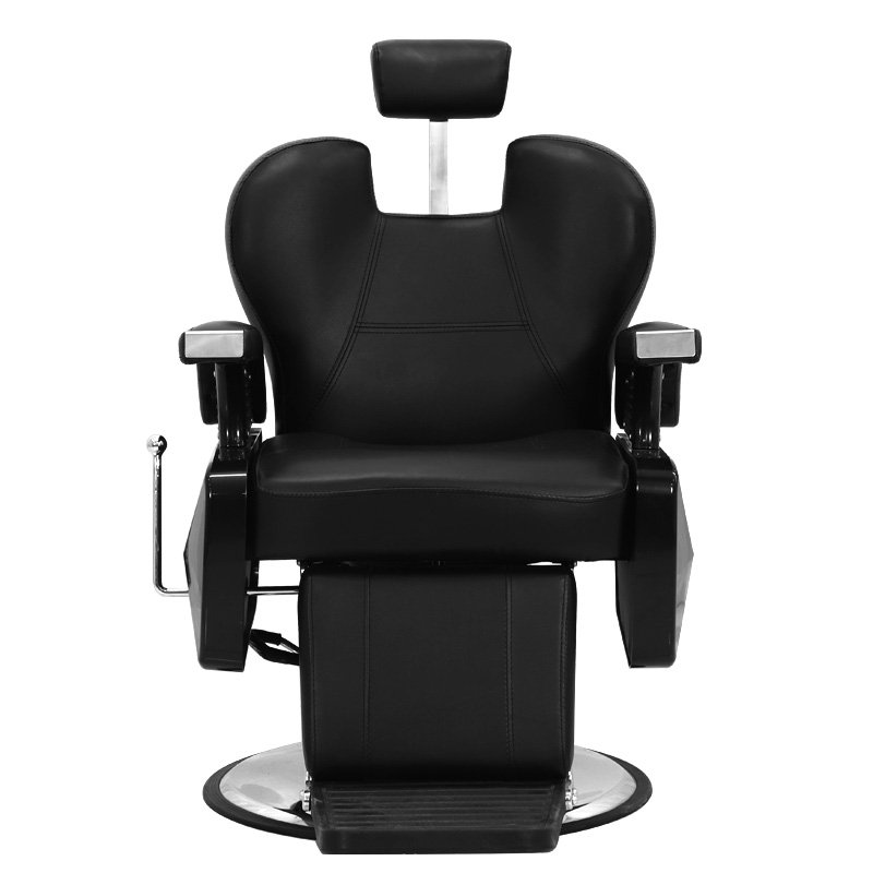 Men Barbering Black White Trim Heavy Duty Salon Furniture Round Base Barber Chair Supplies