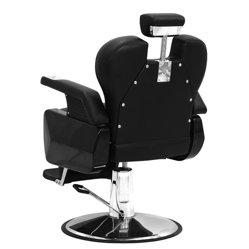 Men Barbering Black White Trim Heavy Duty Salon Furniture Round Base Barber Chair Supplies