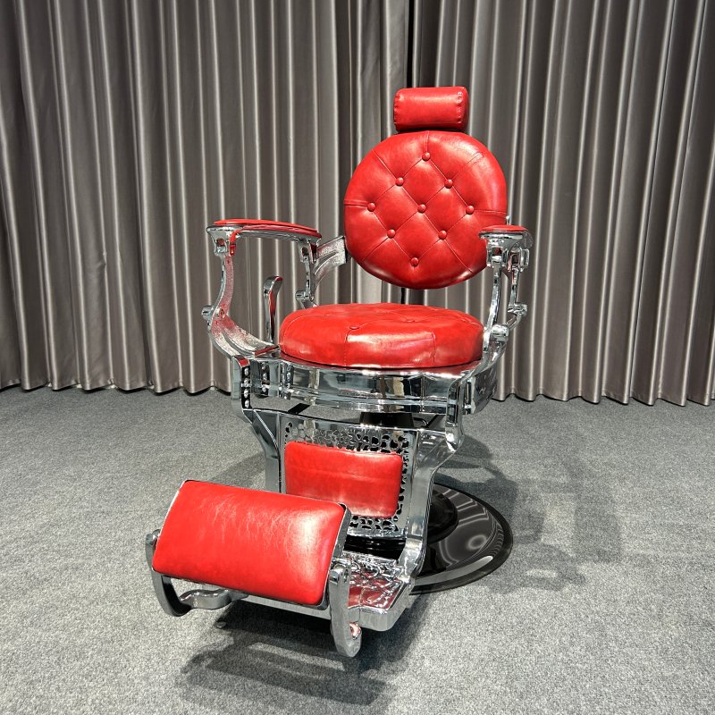 European Style Barber Chair Red Luxury beautiful Salon Equipment Salon Furniture Man's Salon Chair