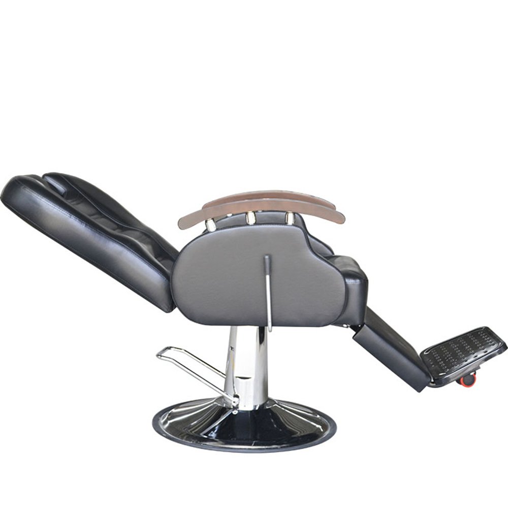 Hairdressing Beauty Salon Station, Modern Style Hair Salon Chair Supplier, White Grey Gold Black Leather Barber Chair