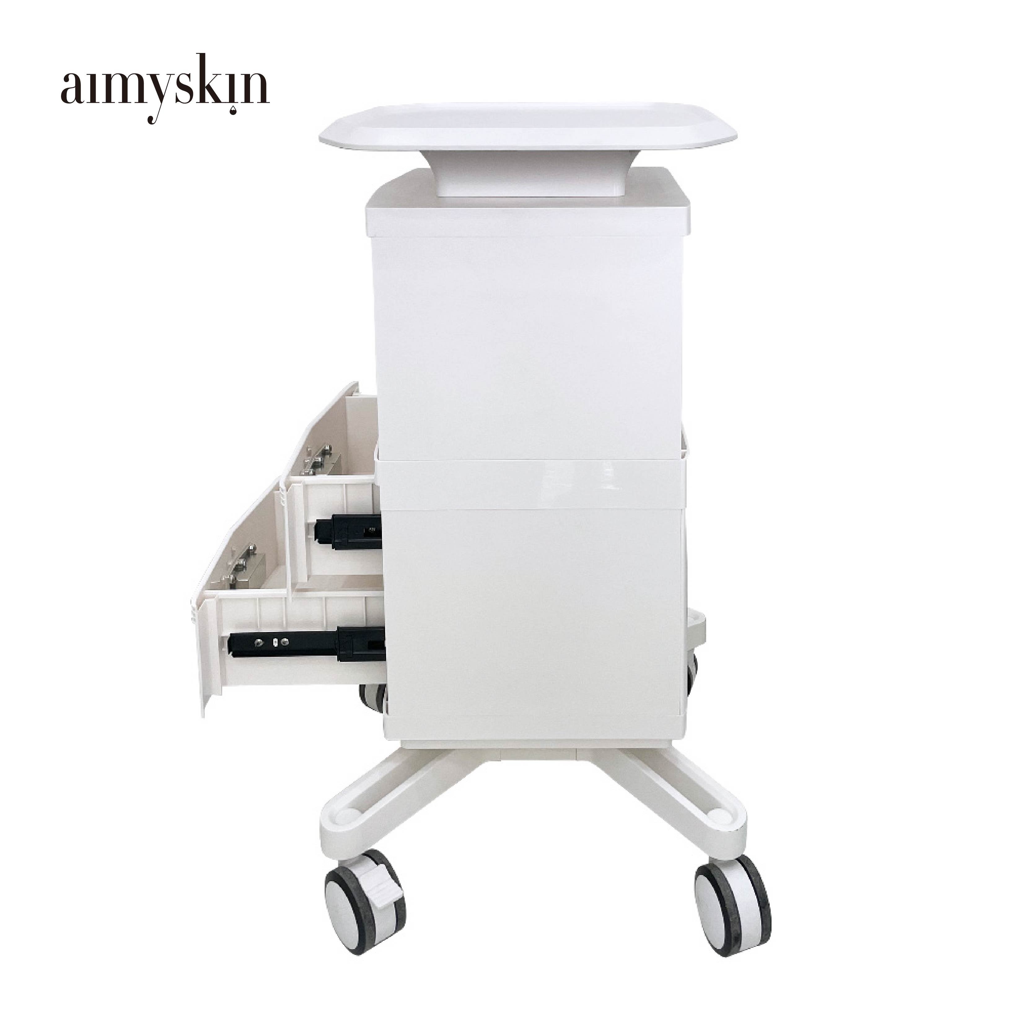 2023 Factory directly supply top grade trolley 4 mobile wheels portable facial spa beauty salon machine beauty trolley 2 drawers