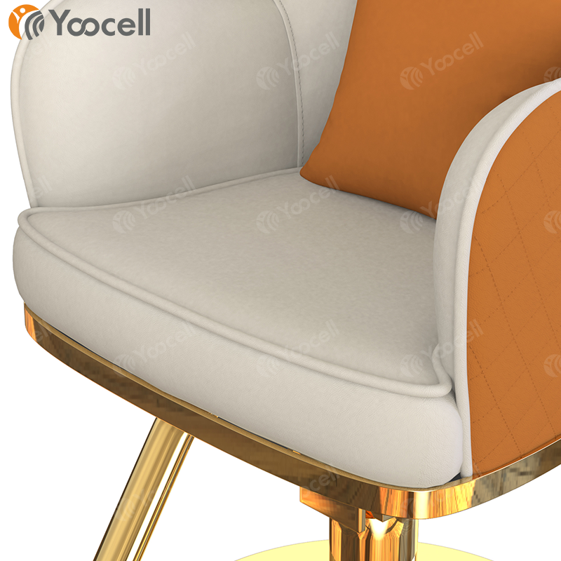 Yoocell 2022 salon equipment beauty saloon furniture yellow color styling chair salon hair modern barber chair with pillow