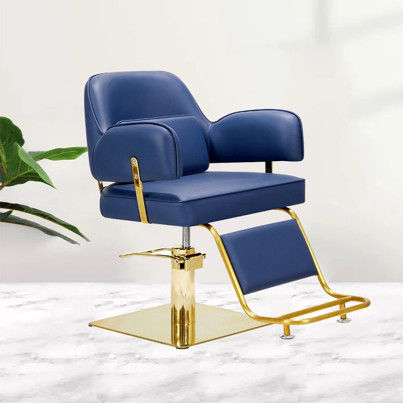 China Modern Luxury Salon Furniture Pink Salon Styling Chair Hairdressing Barber Stool Chair Pink and Gold Salon Chairs