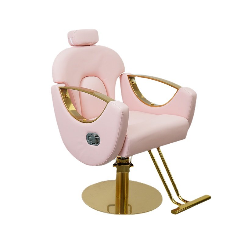 Wallybeauty gold stainless steel modern styling chair hair salon styling hairdressing reclining salon chairs furniture