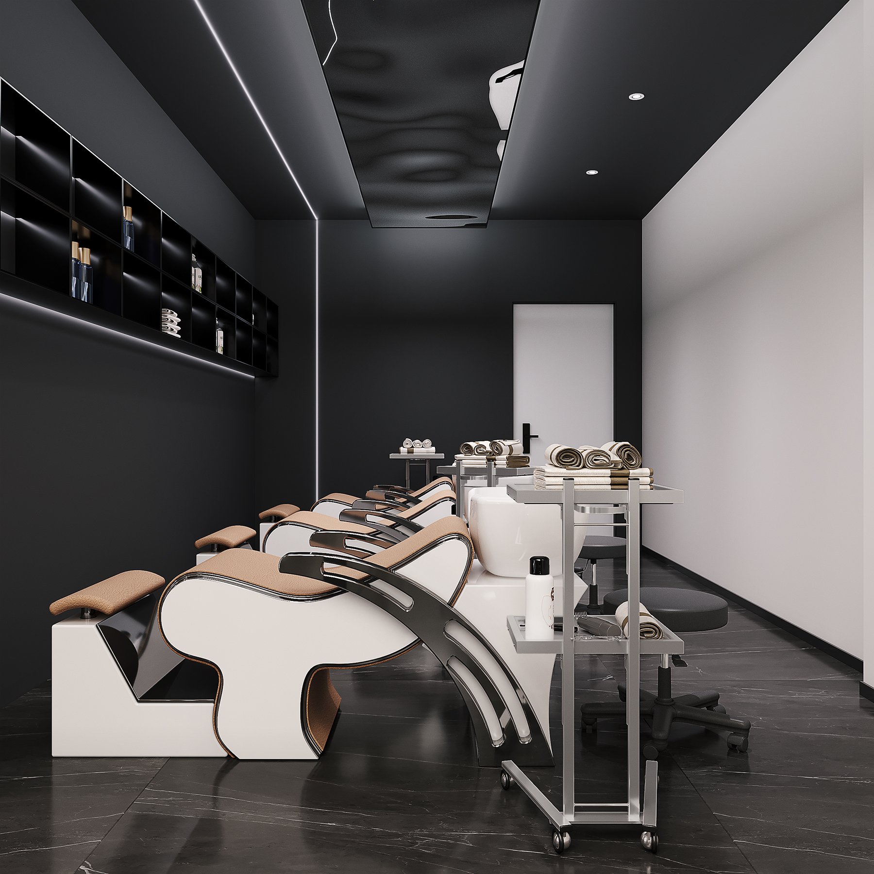 Yiree Factory sell spa beauty shop wheels design steel movable medical tool bar hair salon trolley cart for storage