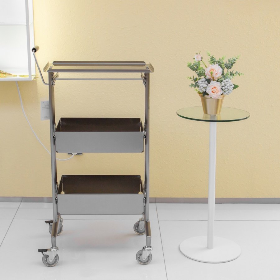 Many Colors Available Premium Salon Furniture Stainless Steel Salon Rolling Trolley For Wholesale