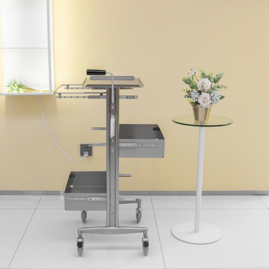 Many Colors Available Premium Salon Furniture Stainless Steel Salon Rolling Trolley For Wholesale