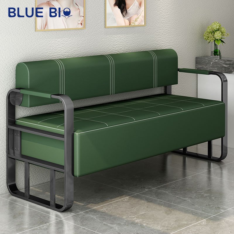 Wholesale Simple Modern Rest Area Barber Store Sofa Waiting Chair Beauty Nail Hair Salon Leather Waiting Sofa
