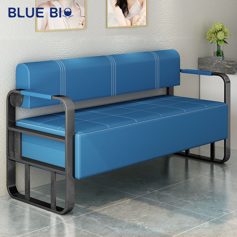 Wholesale Simple Modern Rest Area Barber Store Sofa Waiting Chair Beauty Nail Hair Salon Leather Waiting Sofa